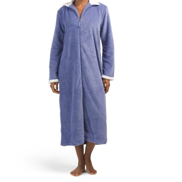 Midnight by Carole Hochman | Intimates u0026 Sleepwear | Carole Hochman Blue Zip  Front Plush Robe | Poshmark